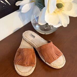 Karl Lagerfeld Brown Fringe Espadrilles